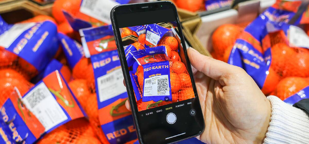 Buyers of Mildura Fruit Company citrus can scan the QR code on the packaging to be given details on where the fruit came from, and more. Picture supplied