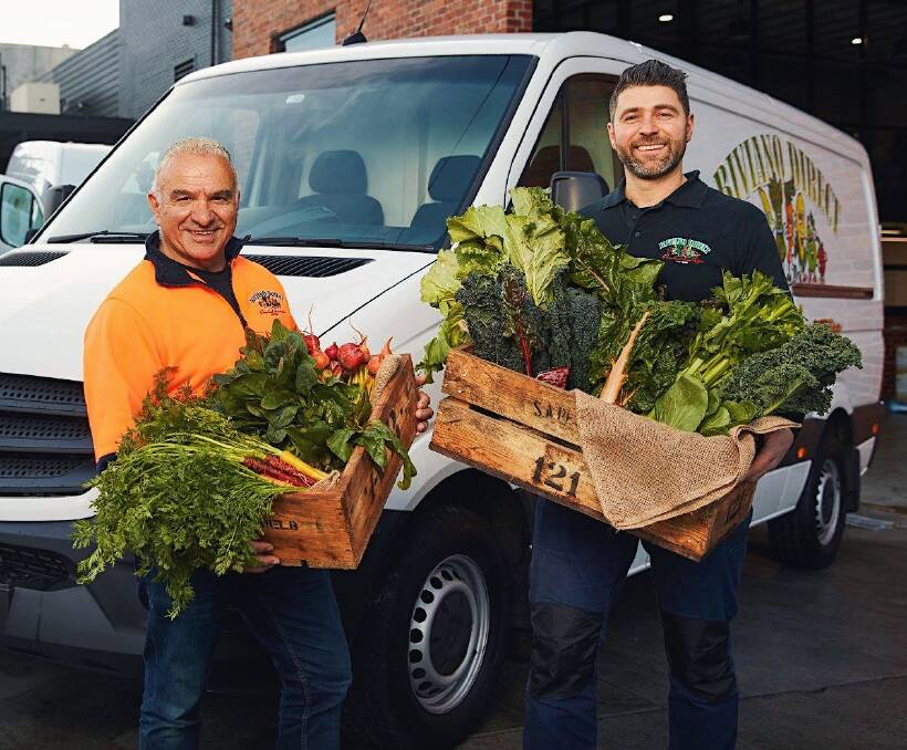DELIVERY: Domenic Biviano and son John, Biviano Direct, Thornbury, Vic, ready to supply fresh fruit and vegetables to their clients.