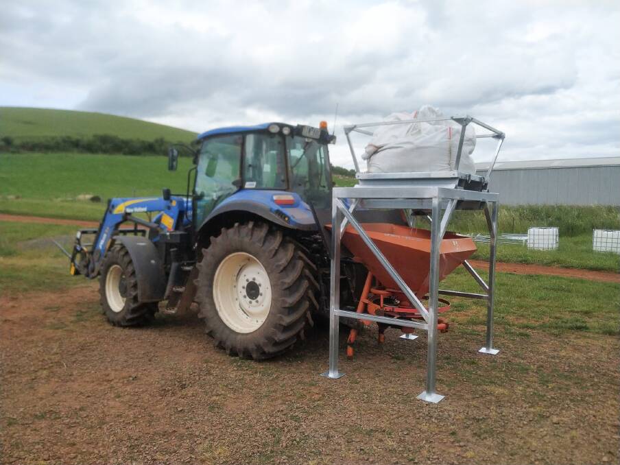The United Ag Bulk Bag Stand allows smaller, lighter vehicles to access the with 2500 trees, where space is limited. Picture supplied